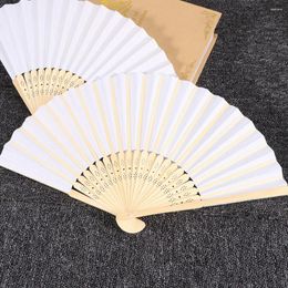 Decorative Figurines 12 Pcs Folding Fan Fans Handheld Chinese Fabric White Handhelf Foldable Paper For Women