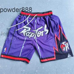 Men's Quick Drying Embroidered Shorts Mcgradys Same High Street Shorts raptors Purple Vintage Mesh Embroidery Sports Jd Shorts Men