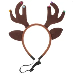 Dog Apparel Christmas Pet Headband Prop Festival Headdress Hair Barrettes Antlers Puppy Plush Ribbons