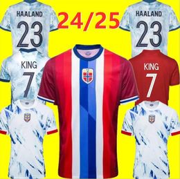 2024 2025 National TeamNorwaIES Soccer Jersey ERLING HAALAND ODEGAARD OSCAR BOBB 24 25 Football Shirt Men Kids Kit Set Home Away Men Uniform Red White Player Versio 88