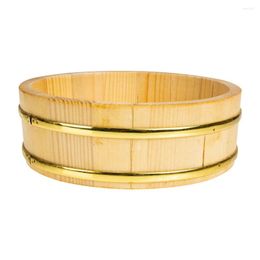 Dinnerware Sets Sushi Bucket Storage For Home Cuisine Container Wooden Rice Convenient Mixing Circle Tray