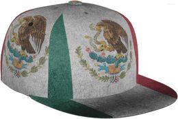 Ball Caps Mexico Flag Pattern Flat Bill Hat Unisex Snapback Baseball Cap Hip Hop Style Visor Blank Adjustable Black