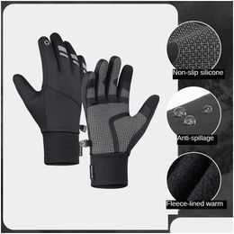 Skidhandskar Vinterhänderna Handschoenen Män kvinnor Vattentät vindtät cykel MTB Termisk varm touch non Slip Snow Sports 230909 Drop Delivery OU OT1TG