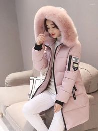 Women's Trench Coats Women Winter Jacket Long Parkas Korean Clothing Hooded Fur Collar Oversized Jackets Slim Warm Thick Coat Female Outwear