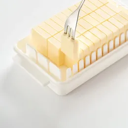 Storage Bottles Plastic Butter Cutting Box Transparent Cheese Cutter Slicer Keeper Tray