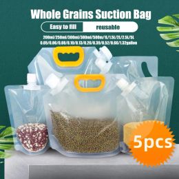 Feeding 15pcs Reusable Grain Moistureproof Sealed Bag Grain Storage Airtight Bags Insectproof Thickened Kitchen Foodgrade Storages