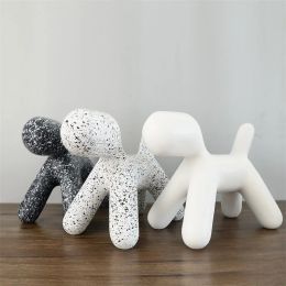 Miniatures Nordic Modern Balloon Dog Statue Resin Sculpture Home Decoration Creative Animal Figures Living Room Soft Decoration Craft Gift