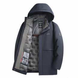2023 Winter Jackets Men Hooded Windbreak Coats Warm Black Trench Oversize Windproof Parkas Male Casual Busin Clothing Outwear 93Cc#