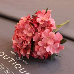 Kvalitet Retro Hög Silk Hydrangea Artificial Fake Flowers for Wedding Party Home Decor DIY