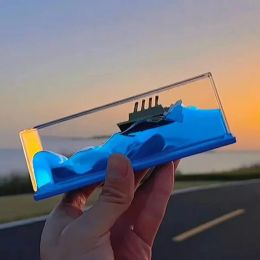 Miniatures Unsinkable Ship Cruise Fluid Cruise Ship Liquid Drift Bottle Decoration Desktop Home Boat Creative Boat Sea Ornaments Toy