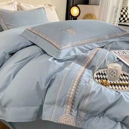 Bedding Sets Winter 32 Cotton Thickened Ground Wool Four-piece Set Simple Quilt Cover