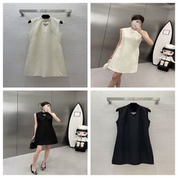 Summer Dresses Designer Women's Slim Fit Sleeveless Dress Triangle Icon Hot Diamond Slimming