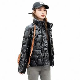 fi Winter Women Short Coat Loose Stand-up Collar Parka Warm Top Female Thick Overcoat Glossy Down Cott-padded Jacket 00ES#