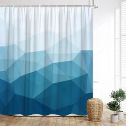 Shower Curtains Geometric Curtain Gradient Diamond Modern Simple Colourful Polyester Print Home Bathroom Decor With Hooks