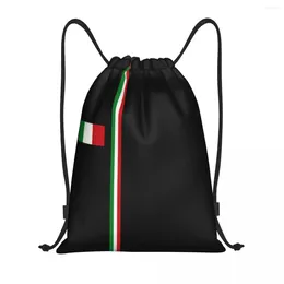 Shopping Bags Custom Italy Flag Drawstring Backpack Men Women Lightweight Italian Pride Gym Sports Sackpack Sacks For Travelling