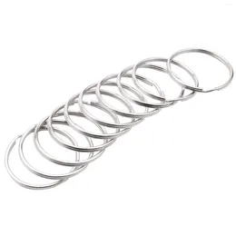 Bowls 10X Quality 50Mm Keyring Split Ring Set Heavy Duty Large Nickel Key Loop Sprung Hoop