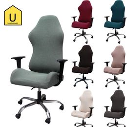 Gaming Chair Cover Spandex Stretch Computer Desk Slipcovers for Leather Office Game Reclining Racing Gamer Protector 210914306z