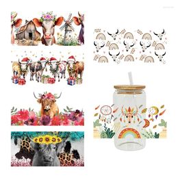 Window Stickers UV DTF Transfer Sticker Animal For The 16oz Libbey Glasses Wraps Bottles Cup Can DIY Waterproof Custom Decals D8598