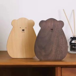 Sculptures Solid Wood Bookshelf Creative Student Book Block Lovely Bear Desktop Storage Book support Bookfile Home Study Decor Libraries