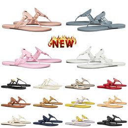 Luxury Tory Miller Sandal Lady Soft Beach Torys burchslides Designer Sandals OG Original Womens Leather Slides Flip Flops Black White Yellow Pink Red Slippers