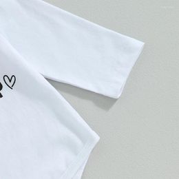 Clothing Sets Born Baby Girl Valentine S Day Outfits Letter Print Romper Sweatshirt Heart Flare Pants Set Toddler Fall Clothes