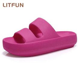 Slippers Litbun Platform Womens Slide Summer Fashion Cloud Sandals Home Anti slip Shower Shoes Outdoor and Indoor Beach 2023 H240328