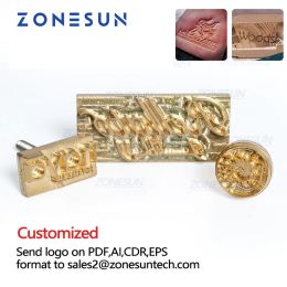 Craft ZONESUN Logo Carving Tools Embossing Hot Branding brass Mold leather stamps Heating on Pet Belt wood wedding custom iron
