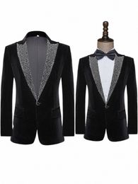 hoo 2024 Men's Black Show Singer Stage Performance blazer Host Slim-Fit Assorted Colours blazer 844R#