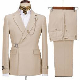 2023 Men Clothing Wedding Busin Slim Fit Jacket Dr Blazers Coat Pants Trousers Male Suits 2 Piece Set Disfraz De Hombre L7Hq#