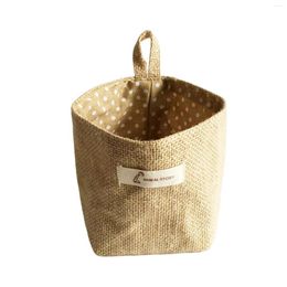 Storage Bags Wall Closet Hanging Bag Linen Cotton Organiser Box Containers For Kitchen Bedroom
