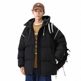 winter Warm Thick Padded Jacket Men Hooded Parkas Loose Causal Korean Couple Coats Down Jackets Japanese Style Puffer Outerwear 21TW#