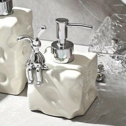 Liquid Soap Dispenser 1pc Empty Ceramics Bottle Refillable With Pump For Lotion Shower Gel Shampoo Bottles