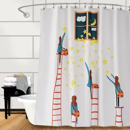 Shower Curtains Modern Simple Curtain Waterproof Extra Long Bath Rings Fabric Rideaux De Douche Home Accessories Supplies