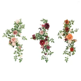 Decorative Flowers Artificial Flower Swag Arrangement Hanging Centrepiece Garland Silk For Party Front Door Backdrop Table Decoration