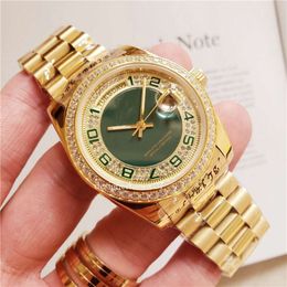 designer watches high quality mens watch Labour Log Four Corner Gold Full Green Fully Automatic Mechanical Watch