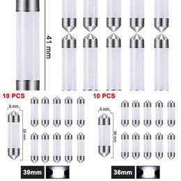 Upgrade 10 PCS C5w Festoon LED Bulbs 31Mm 36Mm 39Mm 41/42Mm 12V 7500K White Car Interior Map Dome Reading Lights Licence Plate Lamps