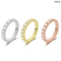 Charming Ring Jewellery 925 Sterling Silver Pass Test 3mm Round Moissanite Diamond Ring for Men Women Nice Gift261S