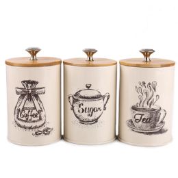 Jars 13pcs Storage Tanks Dustproof Bamboo Cover Tea Coffee Sugar Iron Kitchen Utensils Multifunction Box Case Househould Can Bottle