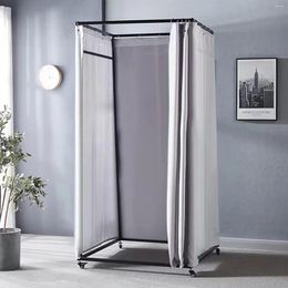 Shower Curtains Portable Fitting Room For Boutiques - Movable Dressing With Shading Curtain Vientiane Wheel And Hook Up