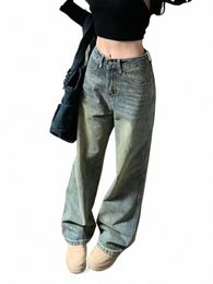Deeptown Y2k Baggy Jeans a gamba larga Donna Vintage Streetwear Wed Denim Pantaloni Grunge Basic Slouchy Pantaloni blu Femme Spring O9qW #