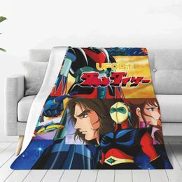 Blankets UFO Robot Grendizer Plush Blanket Goldorak Actarus Mazinger Z Customised Throw For Home El Sofa 200x150cm Bedspreads