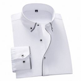 white Shirt for Men Lg Sleeves Busin Casual Solid Color Camisas Male Dr Shirts Men's Slim Fit Underwear 5XL 6XL 7XL 8XL Z9NL#