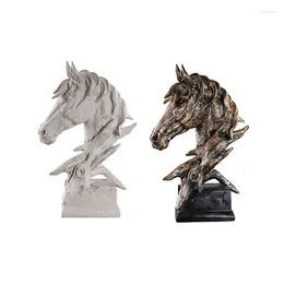 Decorative Figurines Sculpture Horse Head Abstract Ornaments Decoration For Home Handcrafts Miniature Model Desk Decor Accessories Statue