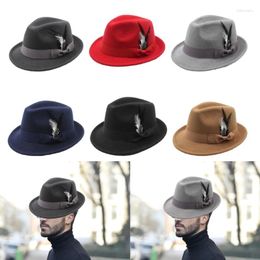 Berets Fashion Flat Top Hat Felt Oktoberfest JazzHat Musical Festival Costume Headwear