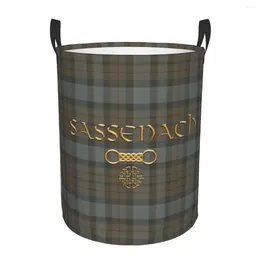 Laundry Bags Tartan Sassenach Print Basket Foldable Outlander Symbol Clothes Hamper For Baby Kids Toys Storage Bin