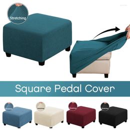 Chair Covers Stretch Ottoman Stool Cover Jacquard Square Footstool Sofa Slipcover Furniture Protector