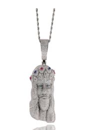Hip Hop Necklaces AAA CZ Stone Paved Bling Iced Out Big JESUS PIECE Pendants Necklaces for Men Rapper Jewelry7809997