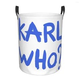 Laundry Bags Blue Karl Who Slogan Basket Foldable Clothes Hamper For Baby Kids Toys Storage Bin