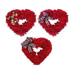 Decorative Flowers Valentine's Day Wreath Sign Romantic Red Heart Shaped Decorations For Wall Window Propose Wedding Outdoor