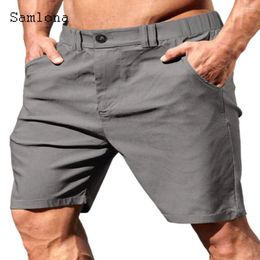 Men's Shorts Plus Size Mens Vintage Stand Pocket 2024 Summer Casual Beach Short Pants Solid Grey Khaki Cargo Men Clothing